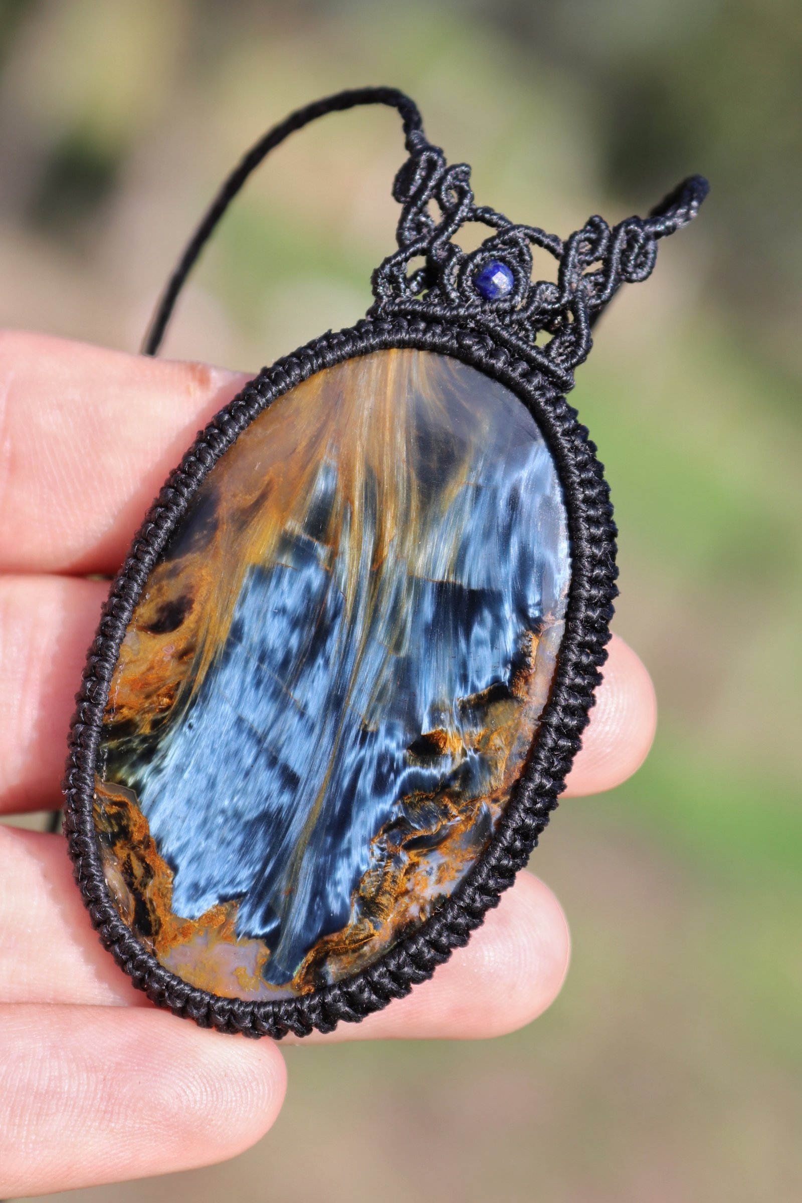 Pietersite necklace high quality, amazing rare gemstones,