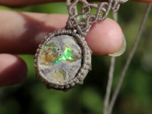 LAMEA~ Mexican OPAL pendant with peridot beads