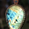 BIG blue/green LABRADORITE pendant