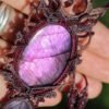 Purple labradorite Macrame necklace, opal and amethyst necklace, handmade pendant