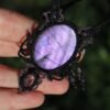 Lavender/purple Labradorite and Mexican Opal pendant