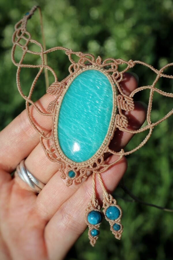 Big AMAZONITE choker with Apatite beads