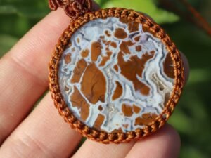 Big Indonesian cotton candy agate pendant