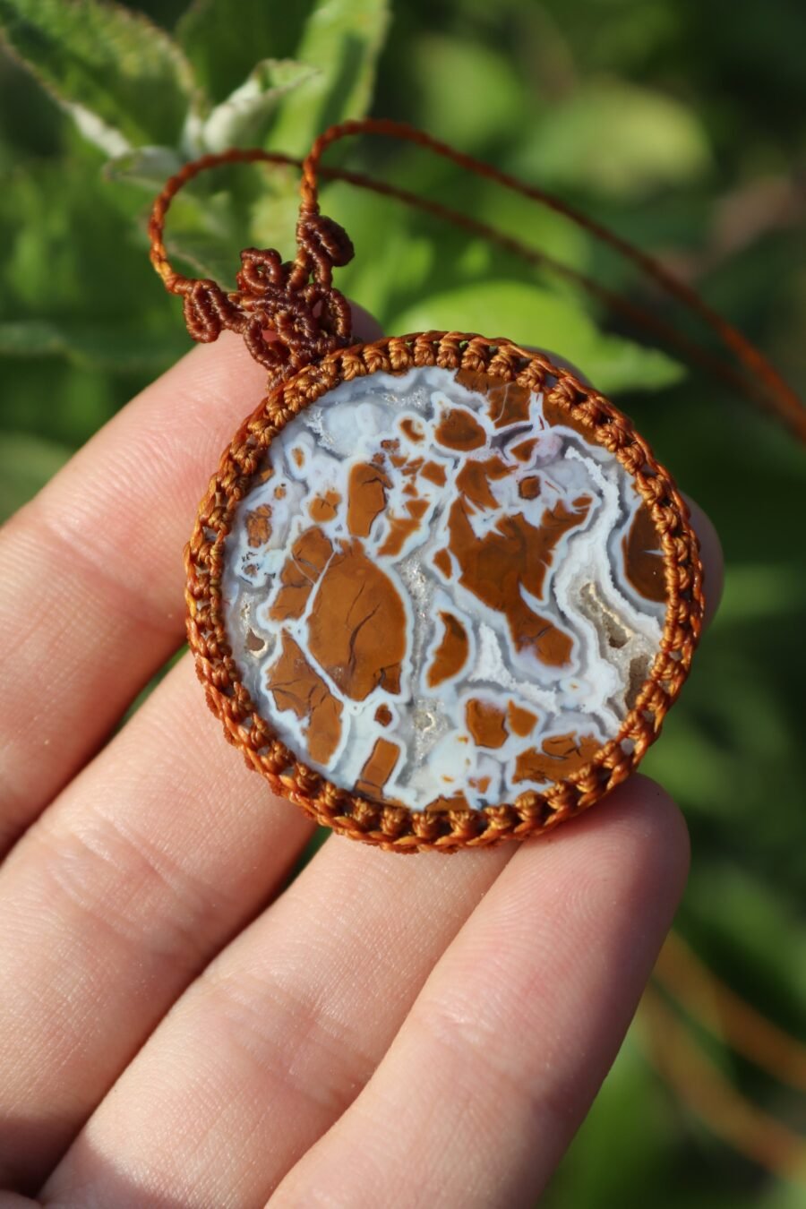 Big Indonesian cotton candy agate pendant