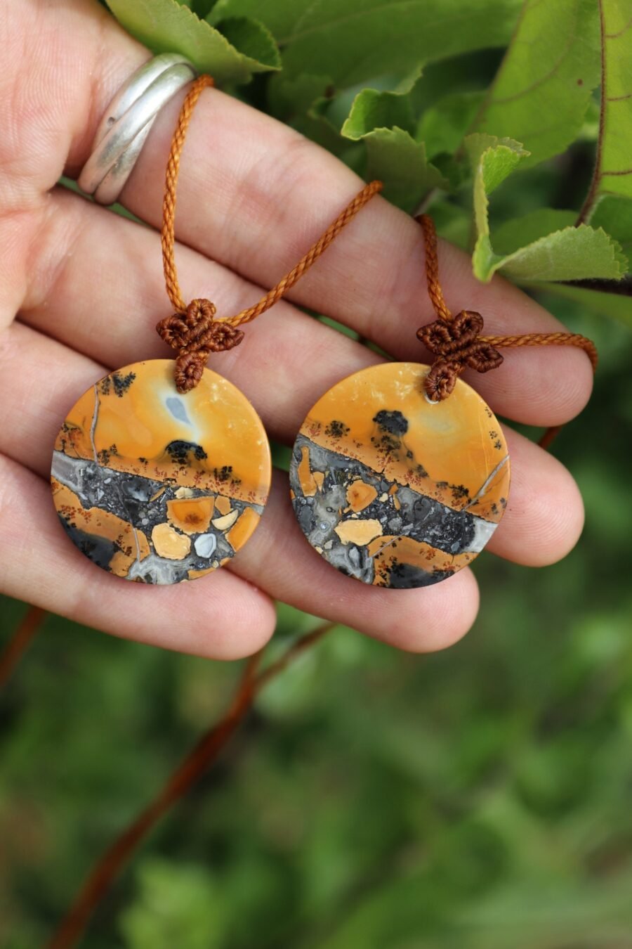 ORANGE SUN~ Matching Maligano Jasper pendants