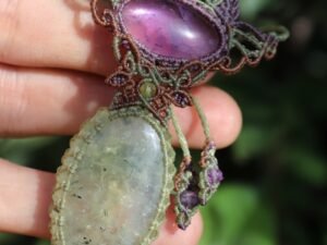 ELOWEN’S GARDEN ~ Prehnite and Amethyst pendant