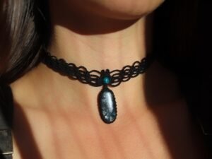 NYXARA ~ deep blue KYANITE choker