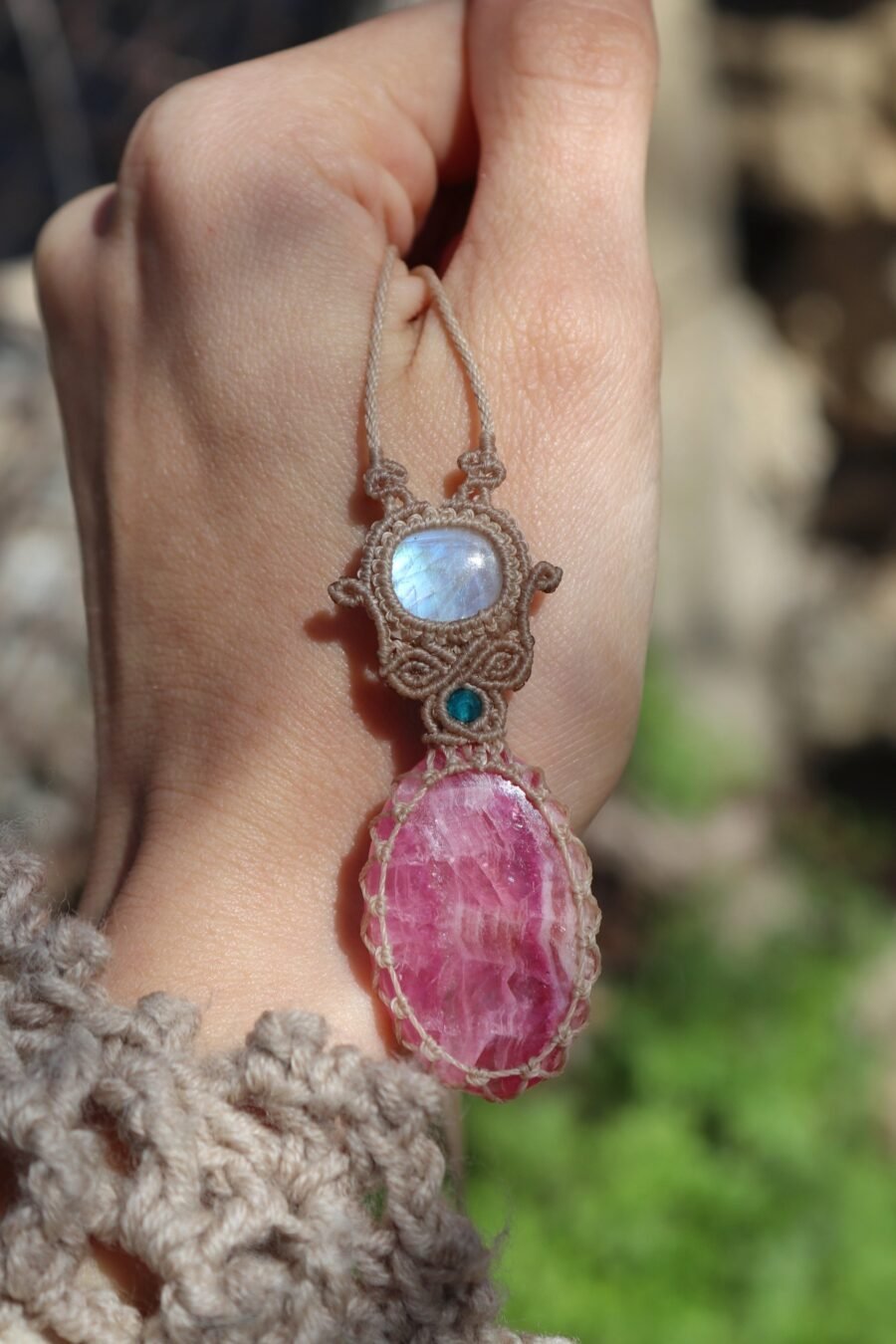 Rare pink GEL COBALTO calcite pendant